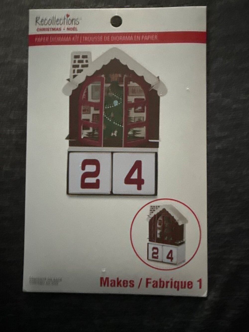 Recollections Christmas Paper Diorama Kit - 4.5" x 3.2" x 1.4" Holiday Countdown